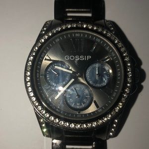 Gossip gun metal watch with new battery